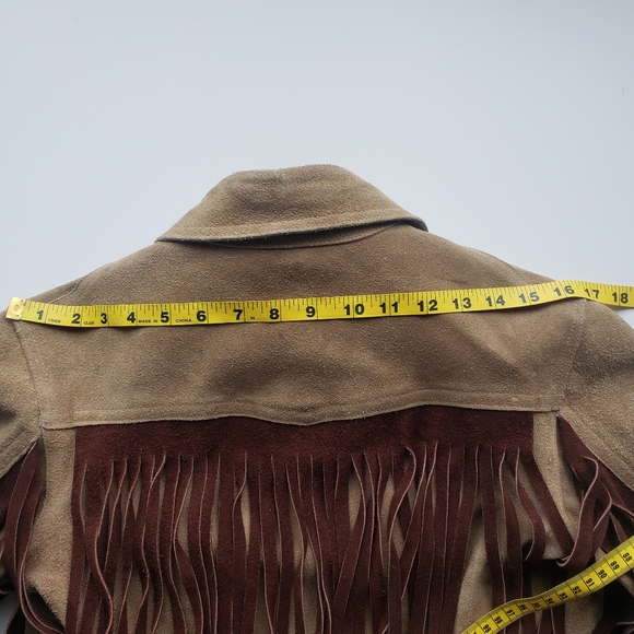 Vintage leather fringe western jacket, size small - Picture 5 of 9